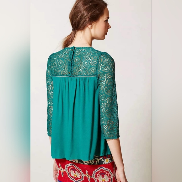 Anthropologie Moulinette Soeurs Lace Cloaked Blouse - Picture 3 of 6